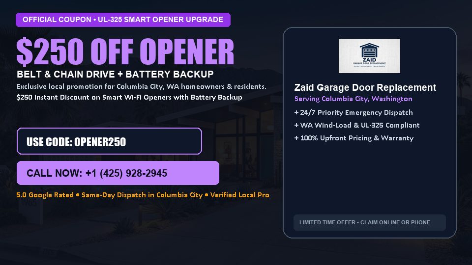 Zaid Garage Door Replacement $250 OFF Premium LiftMaster Opener Installation
